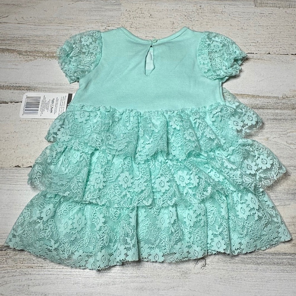 Baby Starters Tunic and Leggings Set Kids 9M Mint Green New Lace Bow Boutique - Picture 2 of 7